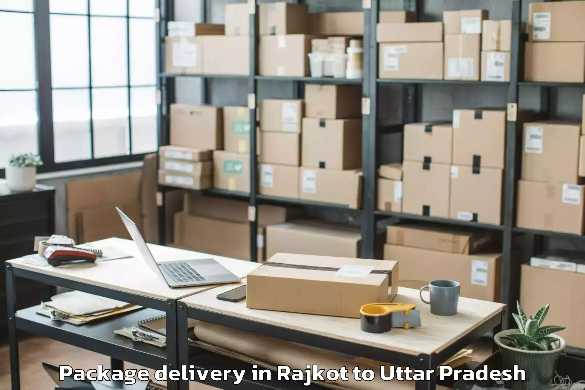 Easy Rajkot to Gahmar Package Delivery Booking